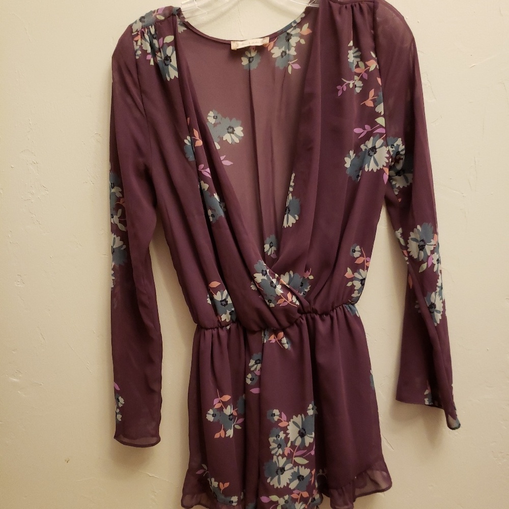 Altar'd State Front Wrap Romper Ruffle Bottom